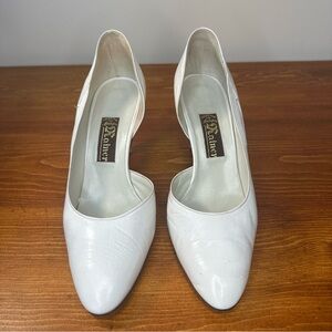 Vintage Creazione Per Spatafora Rainer White Leather D’Orsay 3 in Heels Size 39
